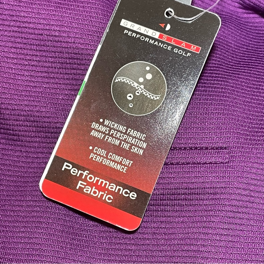 Grand Slam Men's Big & Tall Air Stretch Purple Golf Polo Shirt Large Tall NWT - Picture 6 of 9